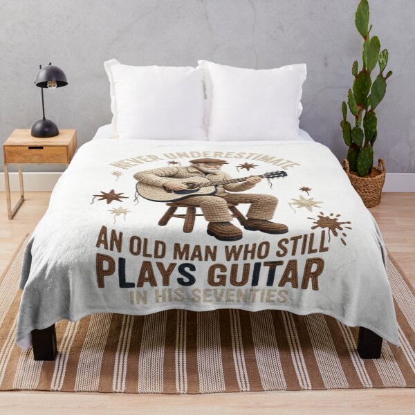 Item preview, Funny Guitar Player design Never Underestimate an Old Man Who Still Plays Guitar, Rock Musician Gift, Vintage Guitar Graphic Tee designed and sold by AsturShop.