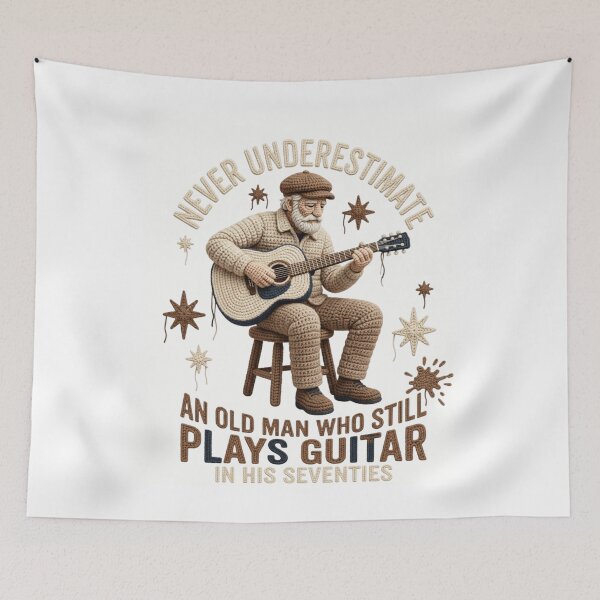 Item preview, Funny Guitar Player design Never Underestimate an Old Man Who Still Plays Guitar, Rock Musician Gift, Vintage Guitar Graphic Tee designed and sold by AsturShop.