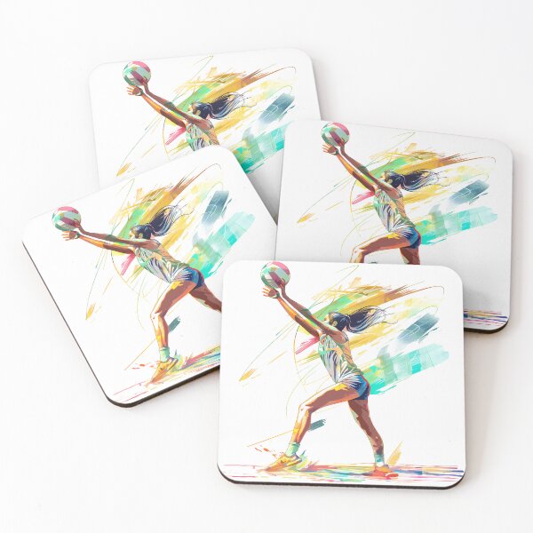 Item preview, Dynamic Volleyball Player Action Abstract Colorful Paint Splash Illustration designed and sold by DesignArtist.ia.