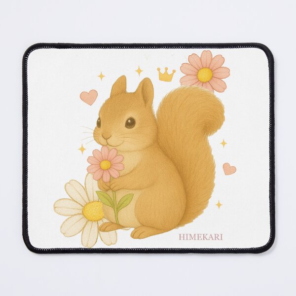 Item preview, Cute Squirrel with Pink Flowers - Transparent designed and sold by HIMEKARI.