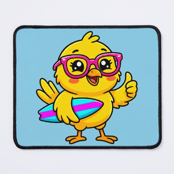 Item preview, Cute Kawaii Chick Surfer Pink Glasses Summer Beach Vibes designed and sold by MT-Hub | Cute Aesthetic Art, Stickers & Phone Cases.