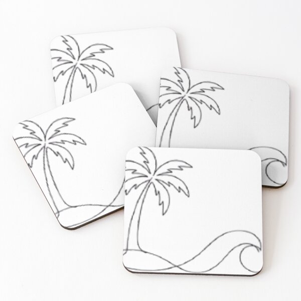 Item preview, Minimalist Tenerife Palm Tree and Ocean Wave One Line Art designed and sold by MT-Hub | Art for Every Soul.