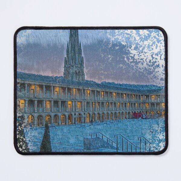 Item preview, Halifax Piece Hall and Square Church Spire At Dusk - Vintage Style Print designed and sold by ArtworkNorth.