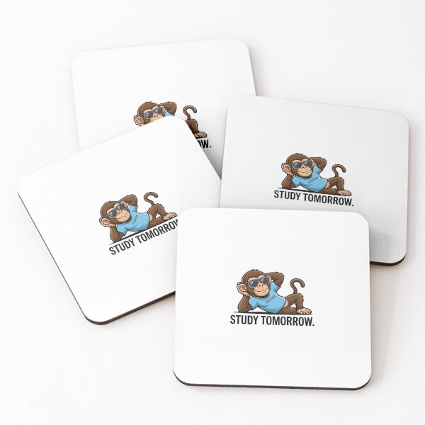 Item preview, Study Tomorrow Monkey Sticker | Procrastination Meme | Student Life Cartoon designed and sold by Newkidshub.