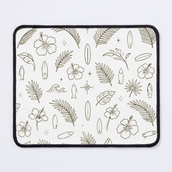 Item preview, Tropical Gold Line Art Seamless Pattern Hibiscus and Palm Leaves designed and sold by MT-Hub | Art for Every Soul.
