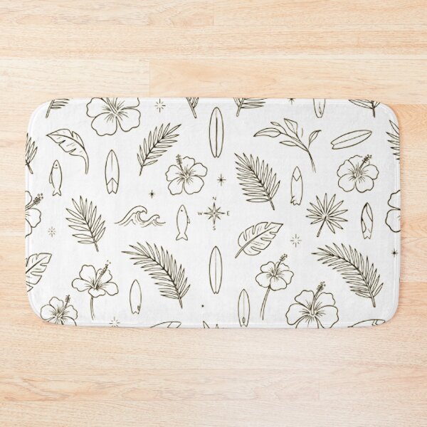 Item preview, Tropical Gold Line Art Seamless Pattern Hibiscus and Palm Leaves designed and sold by MT-Hub | Art for Every Soul.