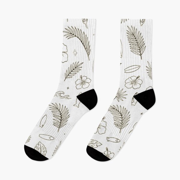 Item preview, Tropical Gold Line Art Seamless Pattern Hibiscus and Palm Leaves designed and sold by MT-Hub | Cute Aesthetic Art, Stickers & Phone Cases.