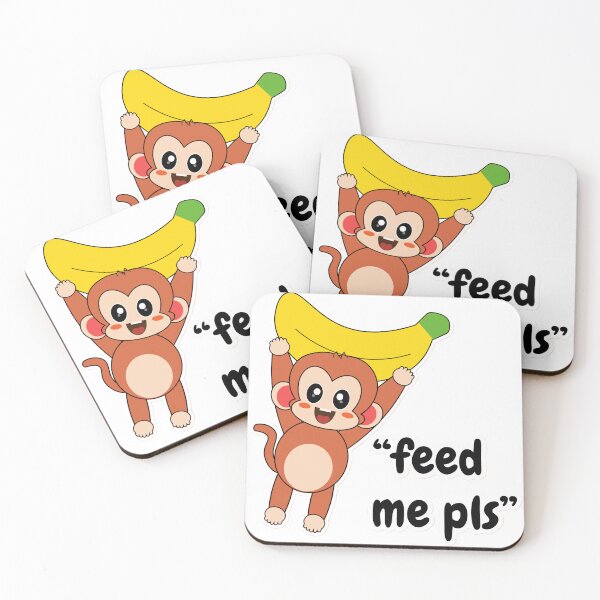 Item preview, Cute Baby Monkey with Banana designed and sold by SoftAuraStudi0.