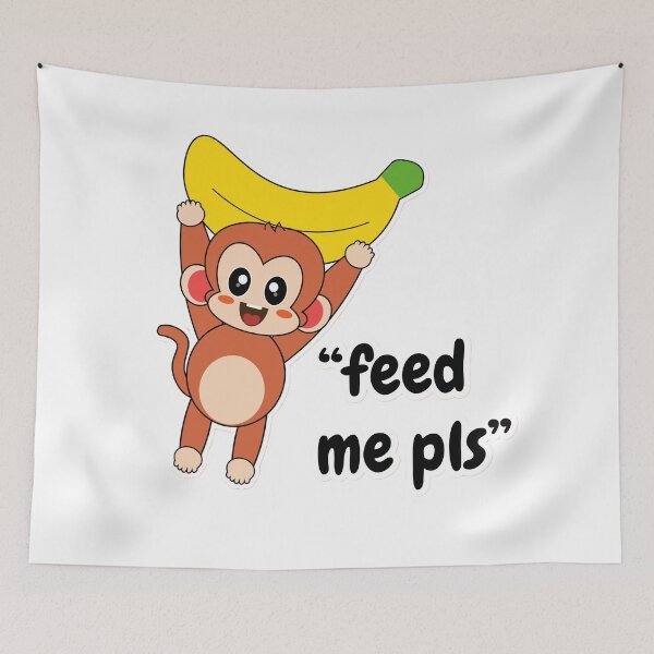 Item preview, Cute Baby Monkey with Banana designed and sold by SoftAuraStudi0.