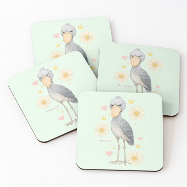 Item preview, Elegant Shoebill with Pink Orchids - Solid Mint designed and sold by HIMEKARI.