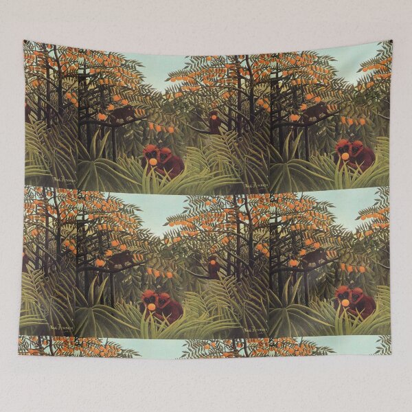 Item preview, Monkeys and Orange Exotic Landscape Henri Rousseau Art designed and sold by ArtUnova.
