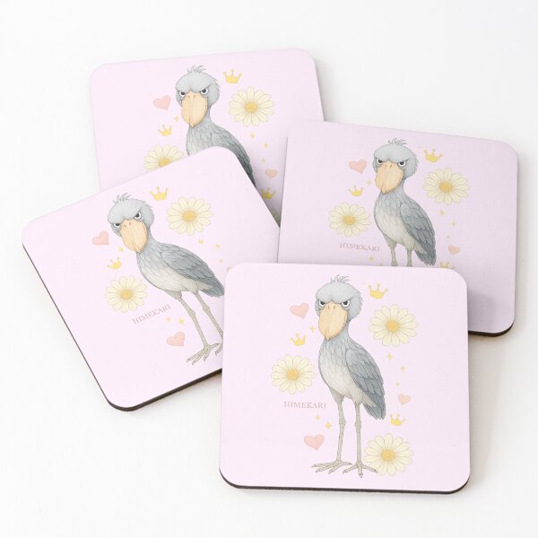 Item preview, Elegant Shoebill with Pink Orchids - Solid Pink designed and sold by HIMEKARI.