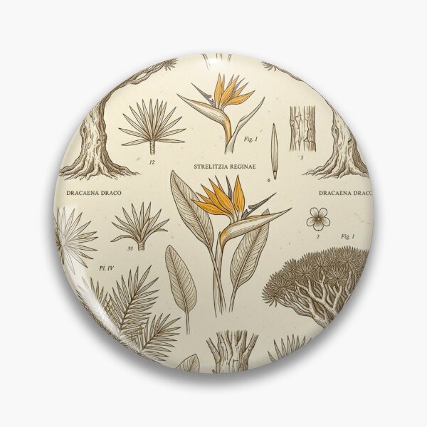 Item preview, Vintage Botanical Illustration Canary Islands Flora Dragon Tree Pattern designed and sold by MT-Hub | Cute Aesthetic Art, Stickers & Phone Cases.