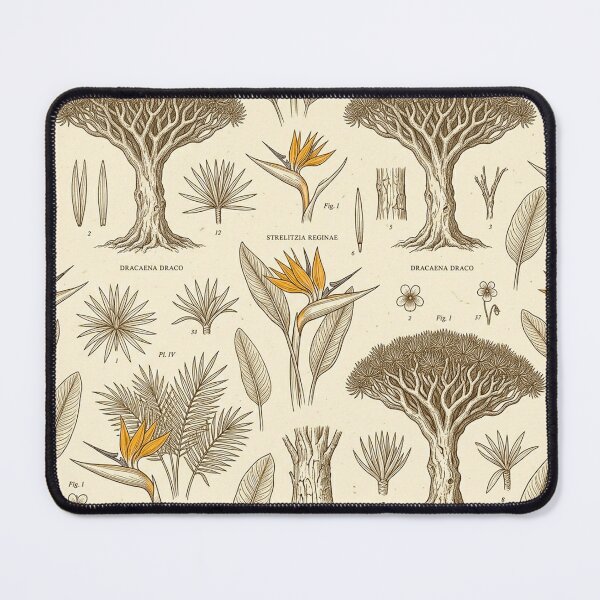 Item preview, Vintage Botanical Illustration Canary Islands Flora Dragon Tree Pattern designed and sold by MT-Hub | Art for Every Soul.