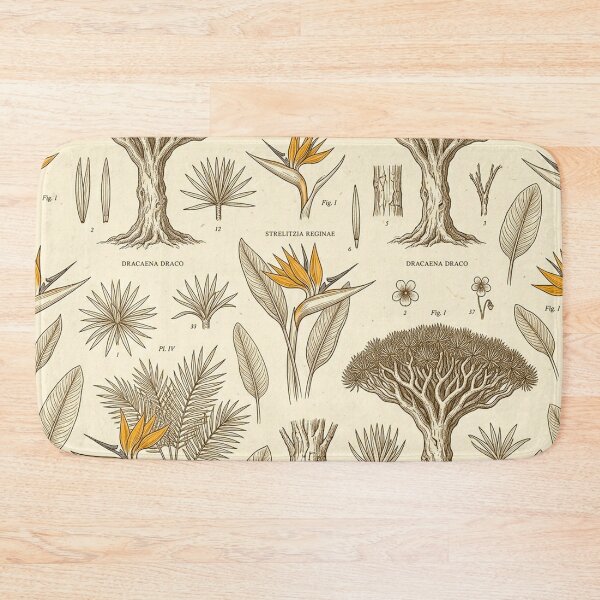 Item preview, Vintage Botanical Illustration Canary Islands Flora Dragon Tree Pattern designed and sold by MT-Hub | Cute Aesthetic Art, Stickers & Phone Cases.