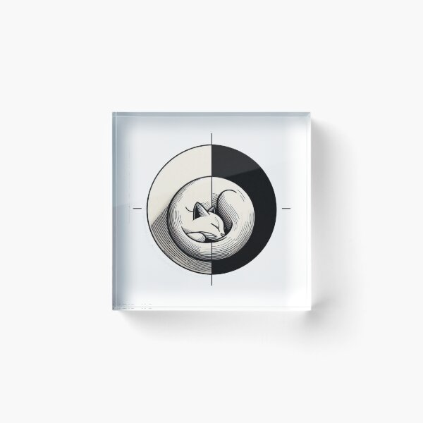 Item preview, Minimal Geometric Sleeping Cat – Balance Circle Aesthetic Design designed and sold by hela97.