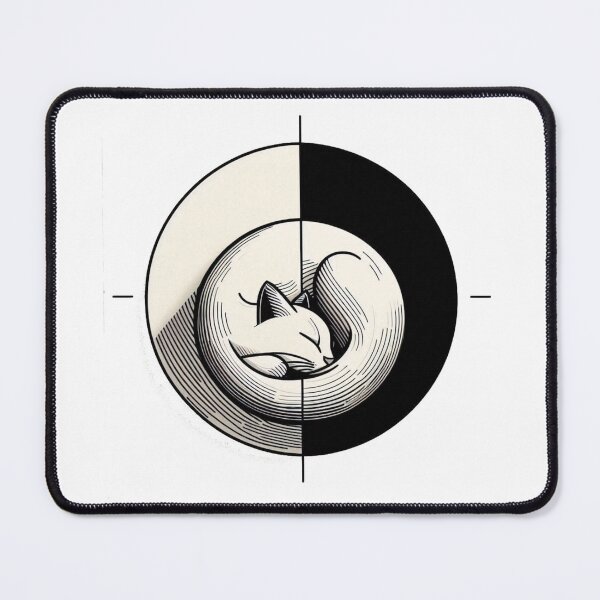 Item preview, Minimal Geometric Sleeping Cat – Balance Circle Aesthetic Design designed and sold by hela97.