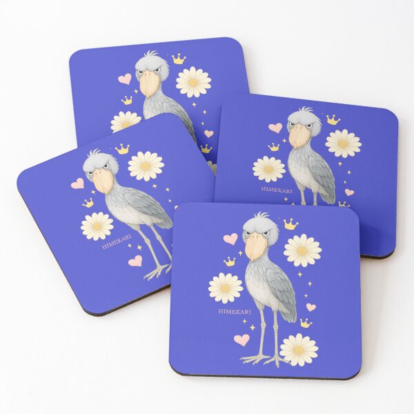 Item preview, Elegant Shoebill with Pink Orchids - Solid Navy designed and sold by HIMEKARI.