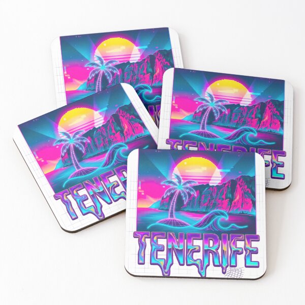 Item preview, Tenerife Synthwave Retro 80s Sunset Palm Tree Vaporwave Art designed and sold by MT-Hub | Art for Every Soul.