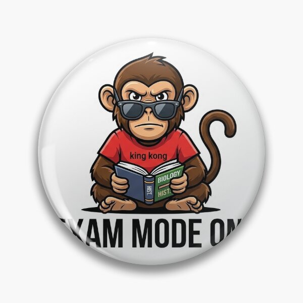 Item preview, Exam Mode On Monkey Sticker | Study Motivation Meme | Student Cartoon designed and sold by Newkidshub.