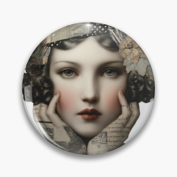 Item preview, Art Deco Bird Muse Portrait designed and sold by AngelinArts.