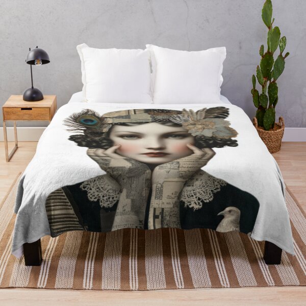 Item preview, Art Deco Bird Muse Portrait designed and sold by AngelinArts.