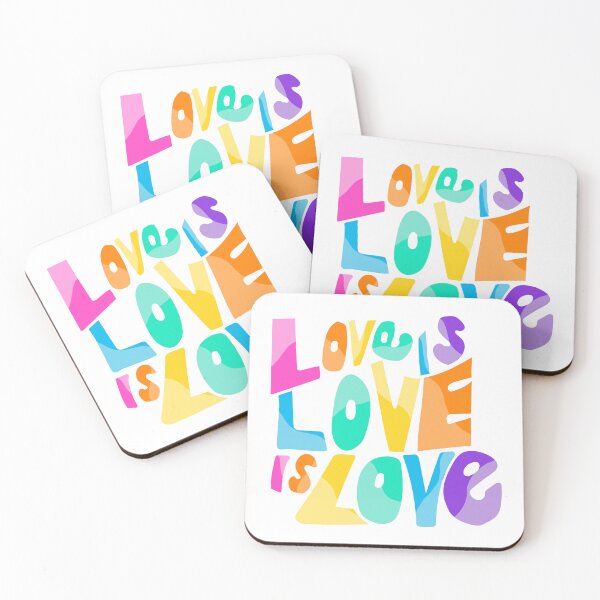 Item preview, Love Is Love Is Love rainbow retro bold block hand-lettered pride typography designed and sold by wordznart.