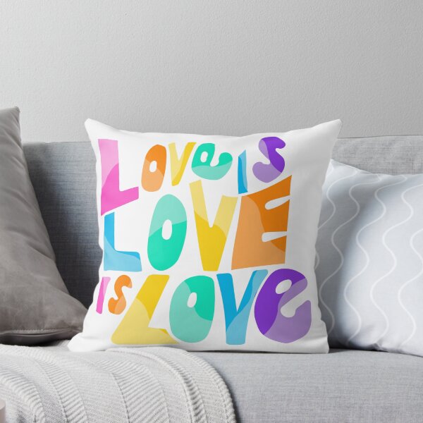 Item preview, Love Is Love Is Love rainbow retro bold block hand-lettered pride typography designed and sold by wordznart.