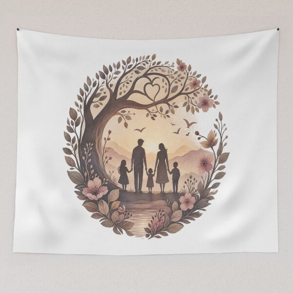 Item preview, Family Love Tree Memorial Art designed and sold by InkNovaLab.