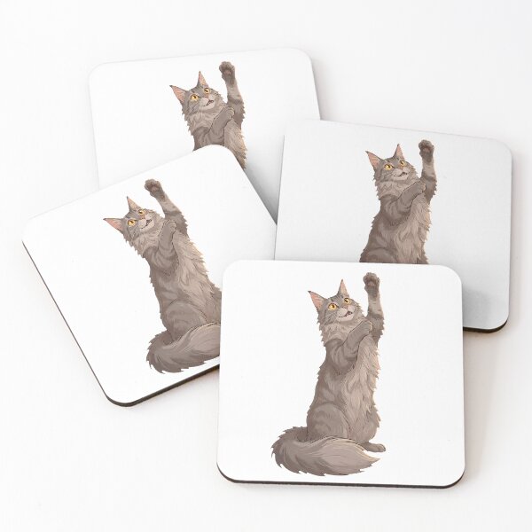 Item preview, Maine Coon Mood #04: Playful Paw Reach designed and sold by Quiet Joy Studio.