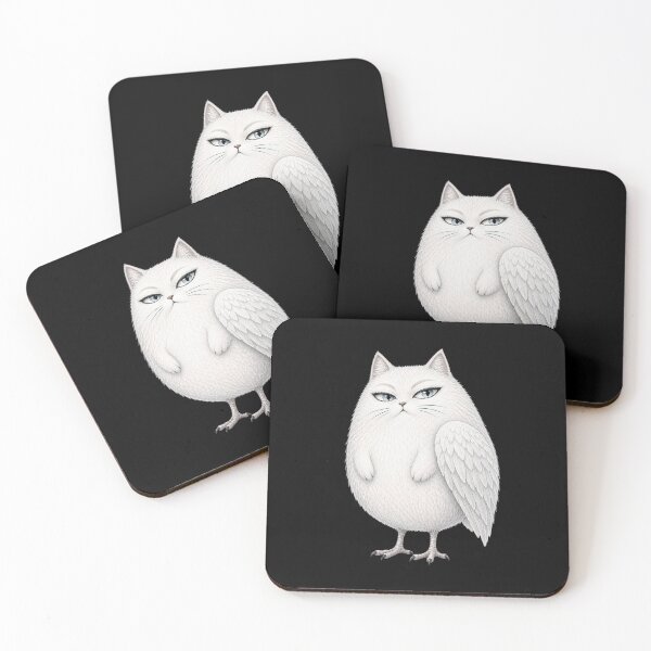 Item preview, White Owl Cat Fantasy Creature designed and sold by MoonfurStudio.