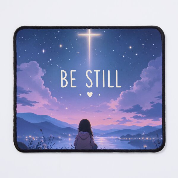 Item preview, Be Still Christian | Serene Night Sky Cross Faith | Inspirational Bible Verse Aesthetic | Calm Landscape designed and sold by JB-squared Design.