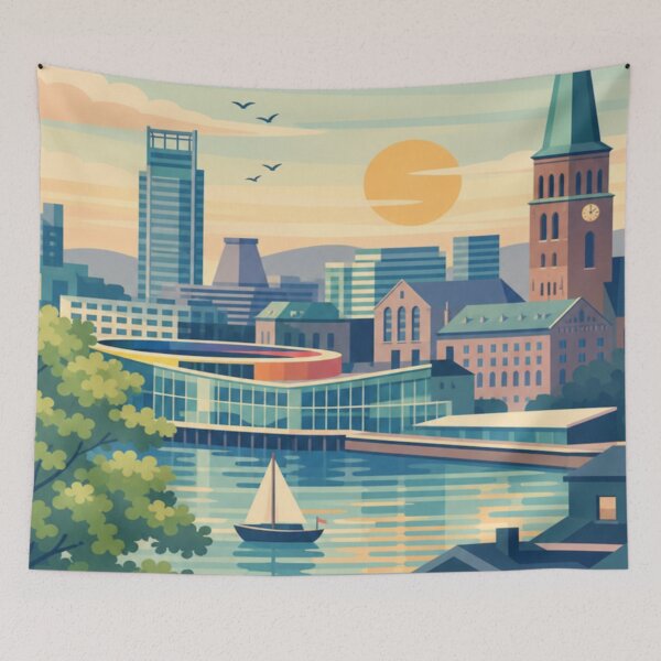 Item preview, Aarhus Denmark Travel Poster designed and sold by MatthewHeights.
