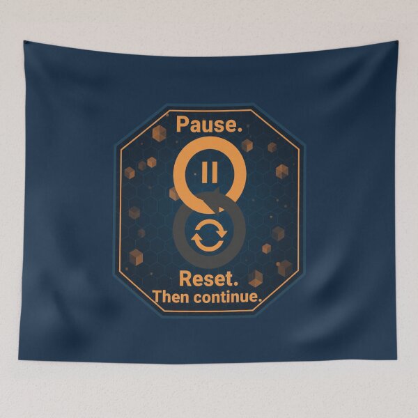 Item preview, Pause Reset Continue Productivity Motivation T-Shirt designed and sold by ArthUpscale.