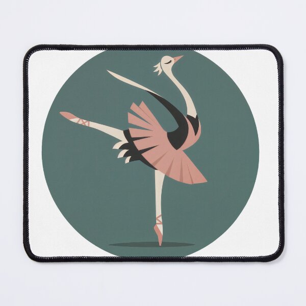 Item preview, T-Shirt - Sticker - Whimsical Ostrich Ballerina in Elegant Pose designed and sold by ForeverPrintsOK.
