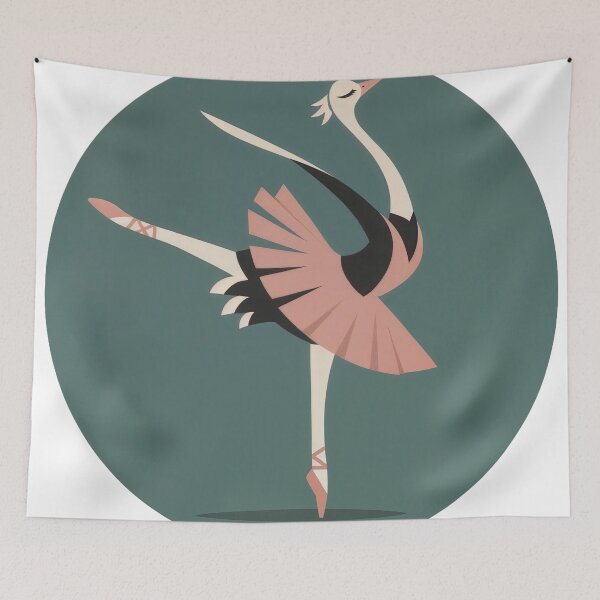 Item preview, T-Shirt - Sticker - Whimsical Ostrich Ballerina in Elegant Pose designed and sold by ForeverPrintsOK.