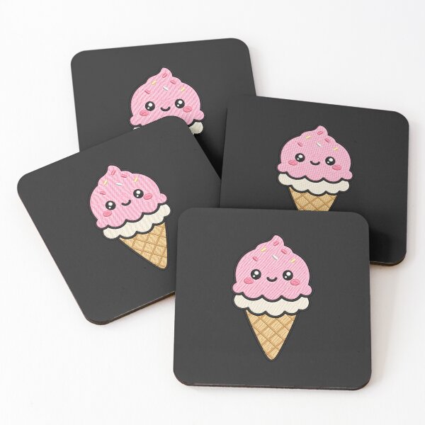 Item preview, Kawaii Ice Cream – Cute Smiling Dessert Design designed and sold by ColorSplash123.