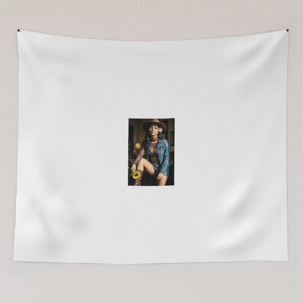 Item preview, Shanti Riveria with a sunflower in denim designed and sold by CathryneDelamort.