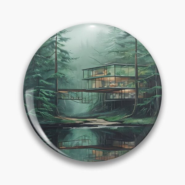 Item preview, REFLECTIONS OF PEACE - Modern Lake House Architecture designed and sold by Modern Nest Art.