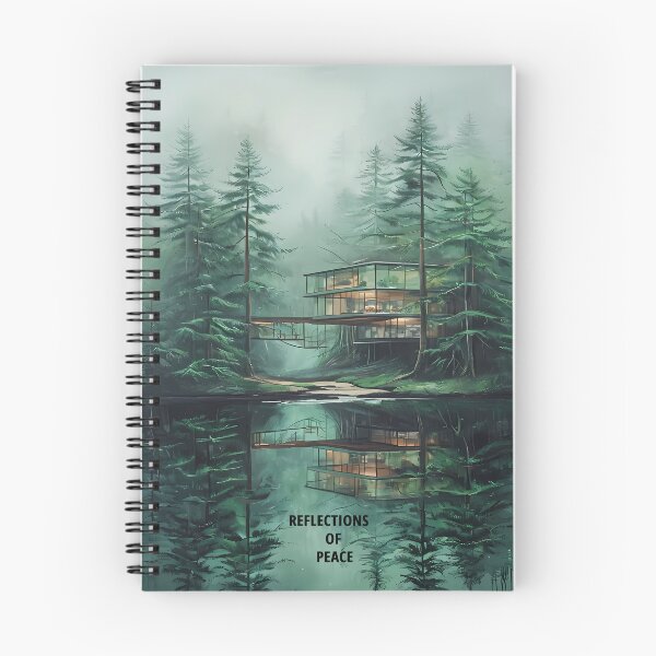 Item preview, REFLECTIONS OF PEACE - Modern Lake House Architecture designed and sold by Modern Nest Art.