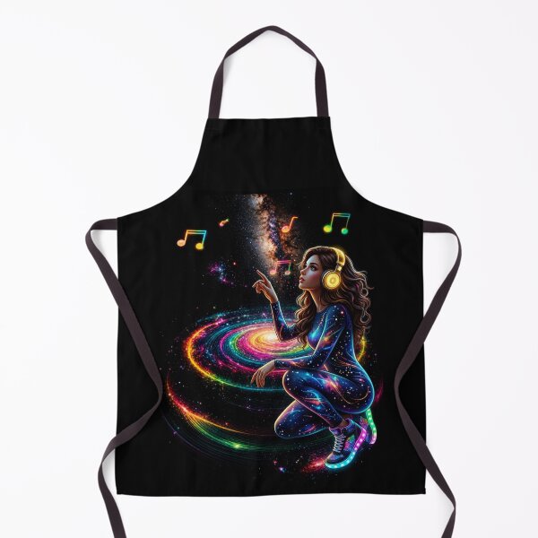 Item preview, Cosmic Girl Listening to Music in Galaxy - Neon Space Aesthetic designed and sold by KireaDesigns.