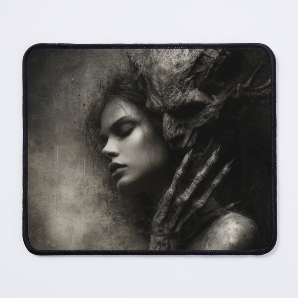 Item preview, Dark Demon Embrace, Gothic Horror Art, Dark Fantasy Portrait, Occult Gothic Aesthetic designed and sold by CosmicAnomaly.