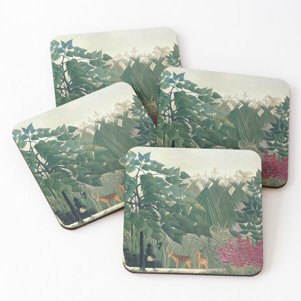 Item preview, Deer at the Waterfall Exotic Landscape Henri Rousseau Art designed and sold by ArtUnova.