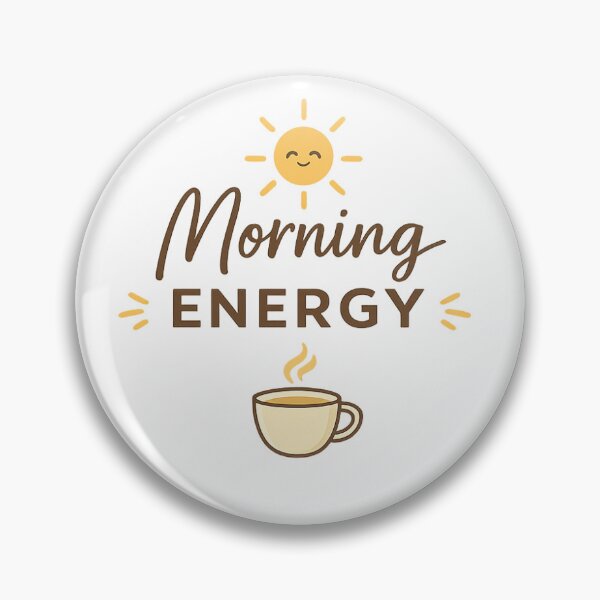 Item preview, Morning Energy  :  minimal white background, clean typography "Morning Energy", small sun icon, warm tone, modern coffee mug design designed and sold by Billion-design.