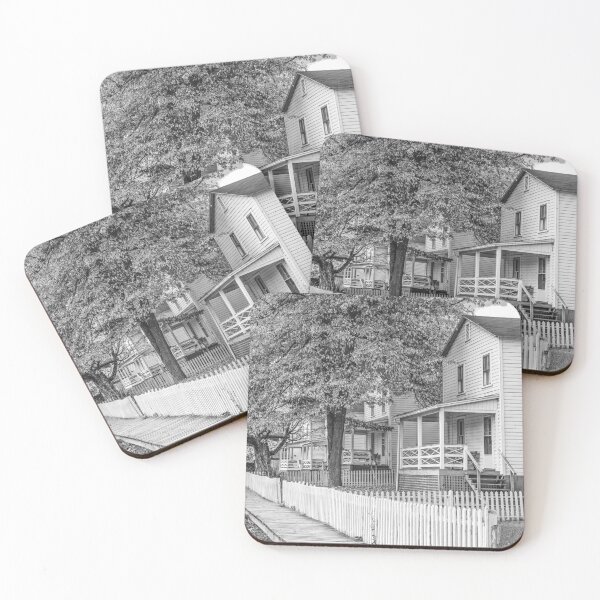 Item preview, Charming Suburban Scene in Autumn B+W designed and sold by Gerard Fornarotto.