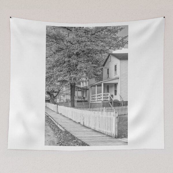 Item preview, Charming Suburban Scene in Autumn B+W designed and sold by Gerard Fornarotto.