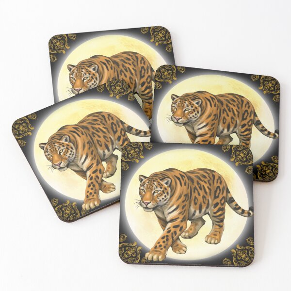 Item preview, Golden Tiger Under Moonlight designed and sold by Phitwhim.