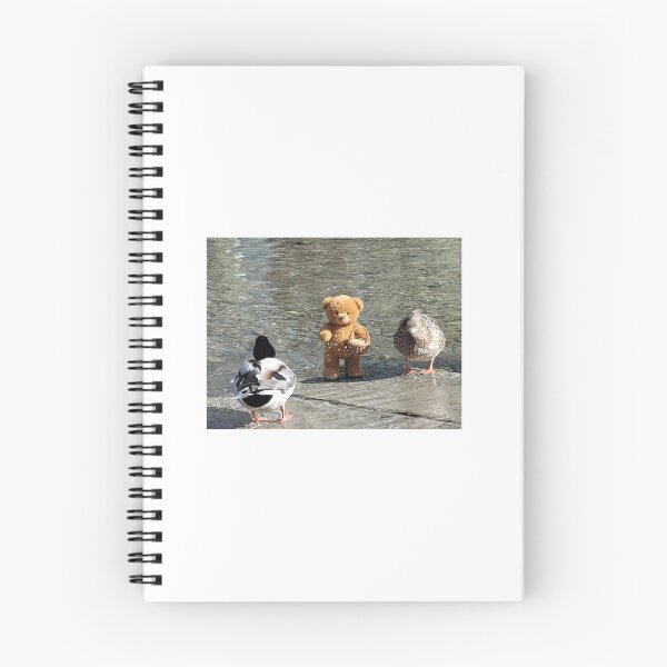 Item preview, Plush Teddy Bear Feeding Ducks – Whimsical Animal Friendship Scene designed and sold by pasalagabriela.