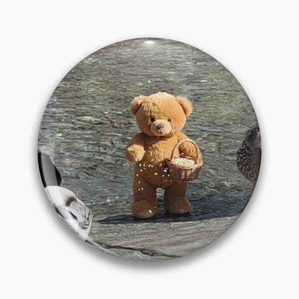 Item preview, Plush Teddy Bear Feeding Ducks – Whimsical Animal Friendship Scene designed and sold by pasalagabriela.
