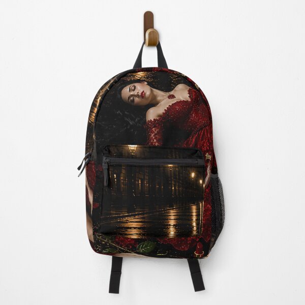 Artikelvorschau, Crimson Gothic Night – Frau mit Rosen und Klinge entworfen und verkauft von DarkLuxuryArt.